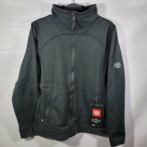 NEW Genuine 686 Women Stardust Bonded Fleece Full Zip Jacket Black Size Large